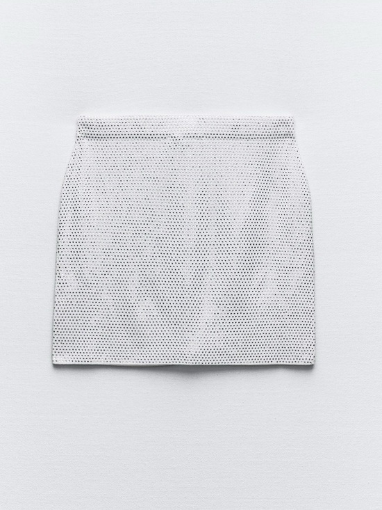 Zara Dresses & Skirts - Zara Rhinestones White Eyelet Mini Skirt festival outfit size S
